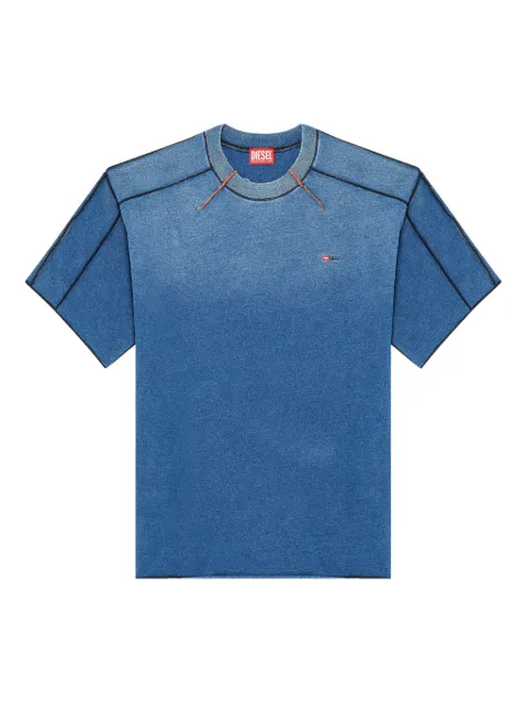 Diesel cotton T-shirt with contrasting overlock stitching Blue A199890PKAG