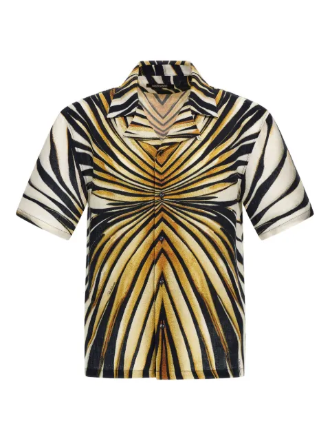 Roberto Cavalli graphic-print shirt Yellow TRT7603HM68