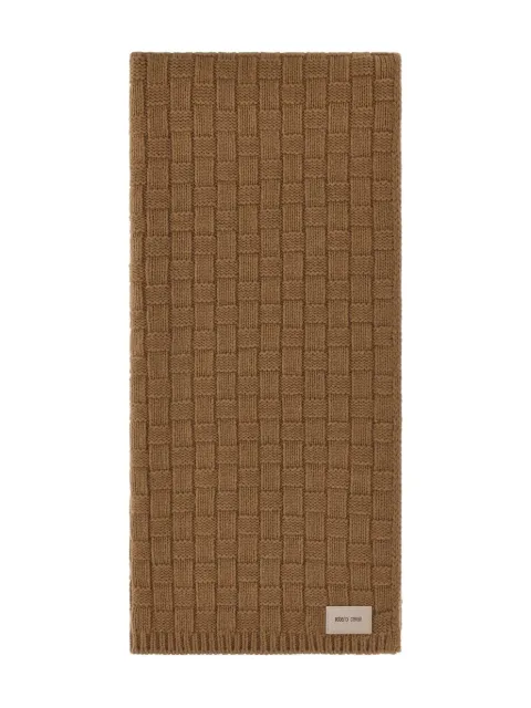 Roberto Cavalli tag scarf Brown TALR53IR070