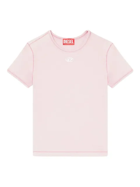 Diesel slim T-shirt with metallic Oval D Pink A199170AHQH