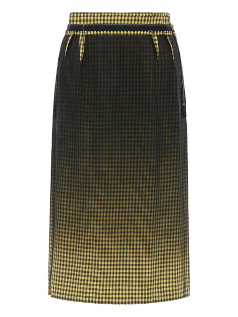 Maison Margiela faded check wool skirt Black S51ME0053M35711