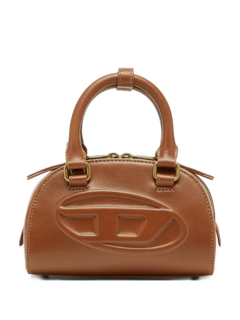Diesel 1DR Dome-small bowling bag in pull-up leather Brown X10369P8765