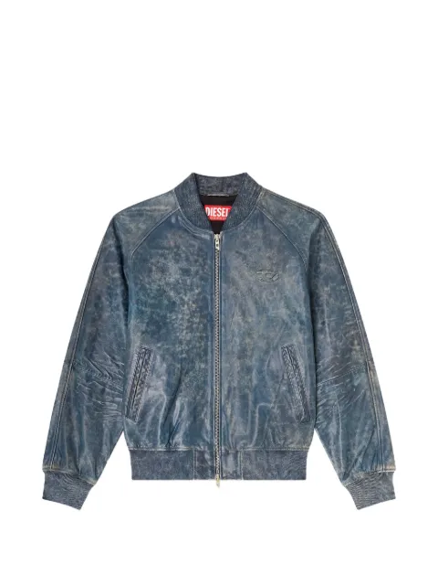 Diesel L-Cobb leather bomber jacket Blue A200970QMBW