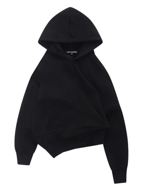 Junya Watanabe asymmetric-design cotton hoodie Black JPT016051