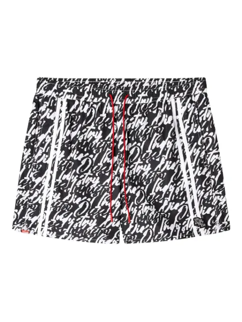 Diesel swim shorts with all-over logo print Black A205260EGDN