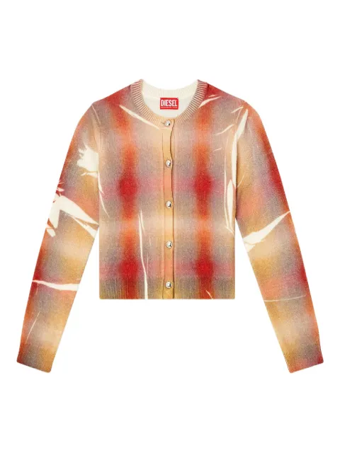 Diesel M-Chloty silver button check cardigan Neutrals A213420LIAH