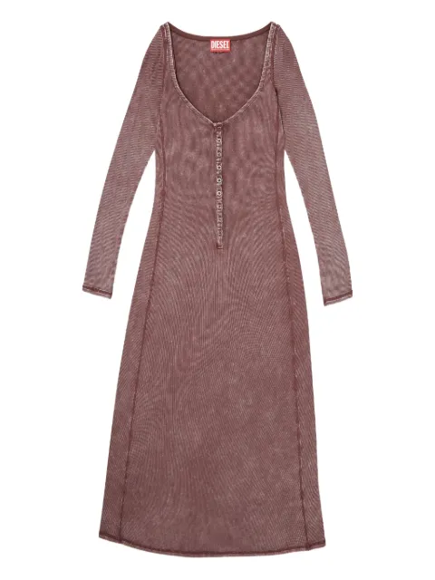 Diesel midi D-Ley ribbed buttoned dress Brown A209630DCCQ