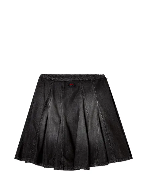 Diesel short pleated skirt in lightweight denim Black A21694068VM