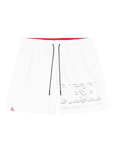 Diesel mid-length swim shorts with outline logo White A205120QKBJ
