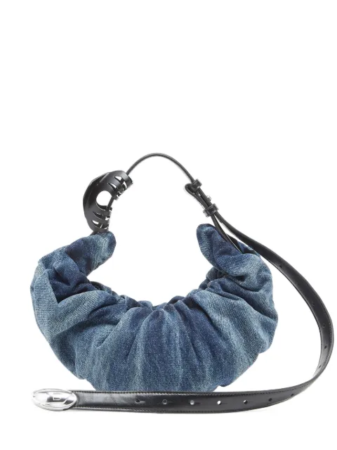 Diesel Grab-D-small scrunched bag in treated denim Blue X10479P6717