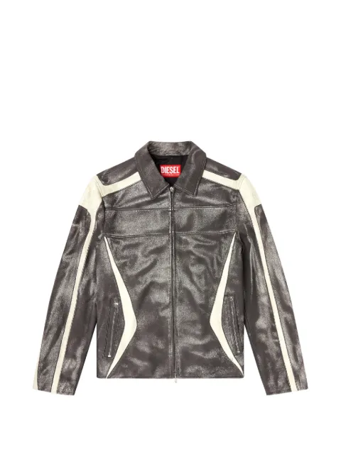Diesel L-Amar-Enbi leather jacket Grey A202780ENBI