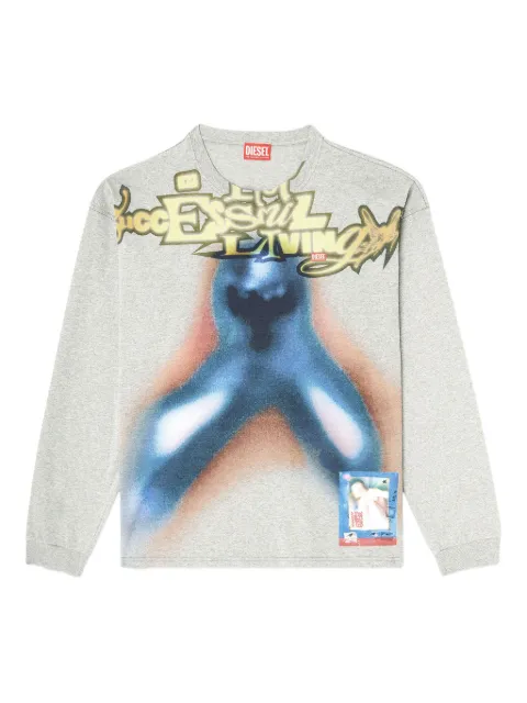 Diesel cotton T-shirt with digital print Grey A204230PLAT9CB