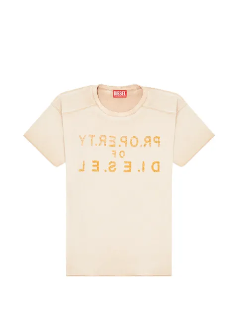 Diesel T-Ily logo-print T-shirt Neutrals A210010QMBT