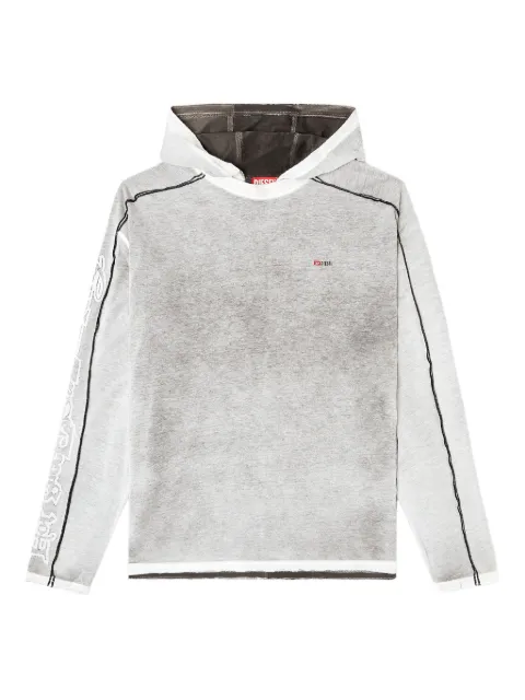 Diesel cotton hoodie with colour spray Grey A199230BMCC