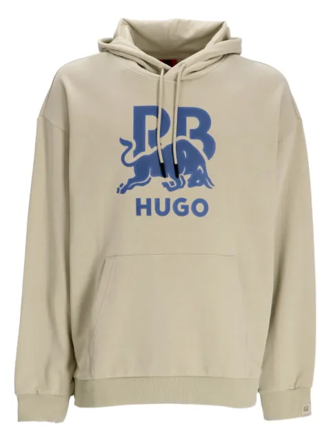 HUGO logo-print hoodie Neutrals 50549313