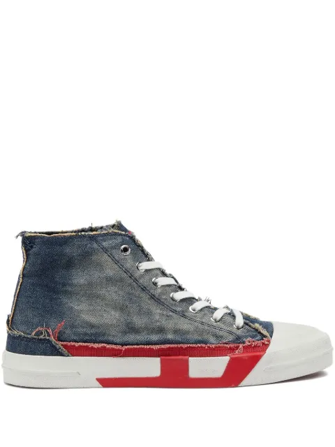Diesel D-Verse-high-top sneakers in denim with D logo Blue Y03723P7521
