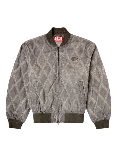 Diesel padded argyle-quilted bomber jacket Grey A214190IQAX