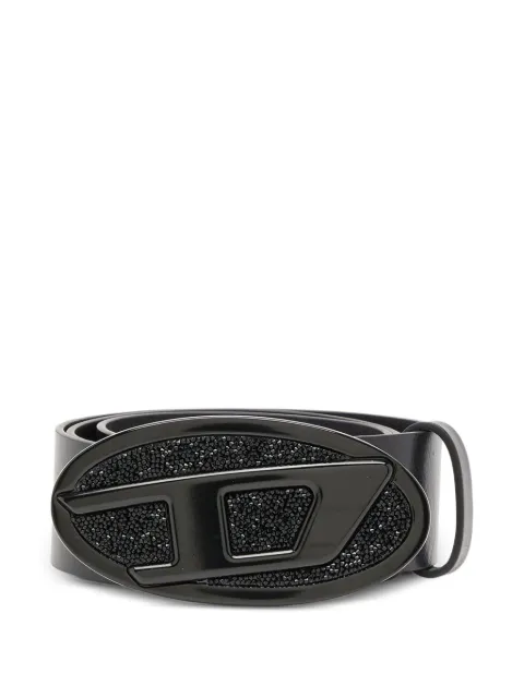 Diesel B-1dr 2.0 Full Rocks leather belt Black X10429PR666
