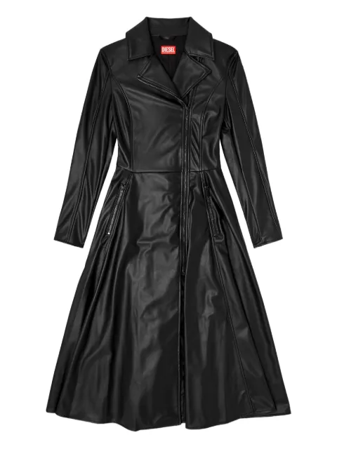 Diesel midi coat dress with biker details Black A209120CHAJ