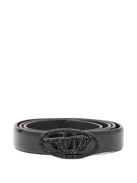 Diesel B-1dr Strass 20 logo-buckle belt Black X09972P8785
