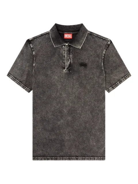 Diesel T-Rejust-NC-Den frayed patch polo shirt Grey A209550HGBX