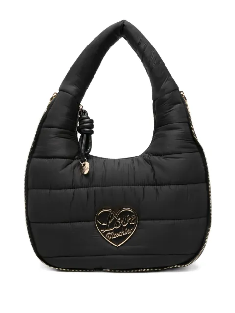 Love Moschino heart-plaque quilted tote bag Black JC4356PP0NKY1
