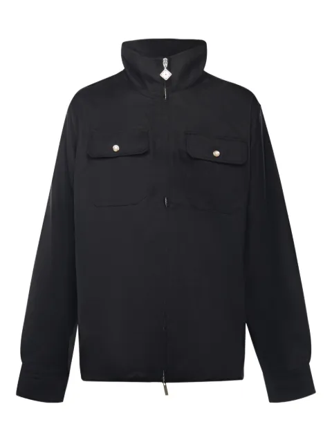 Casablanca pocket zip-up shirt jacket Black MAW25SH20501