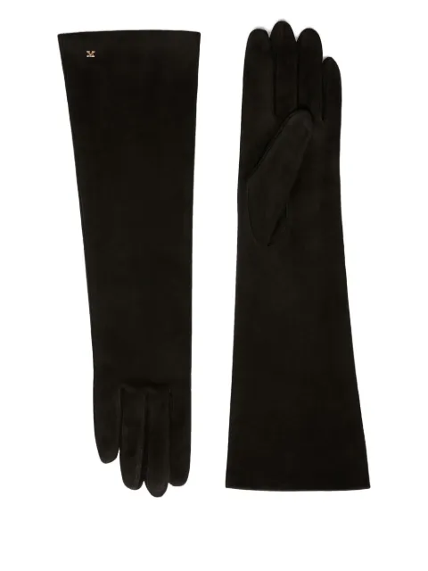 Max Mara logo-charm leather gloves Black 2524566013600