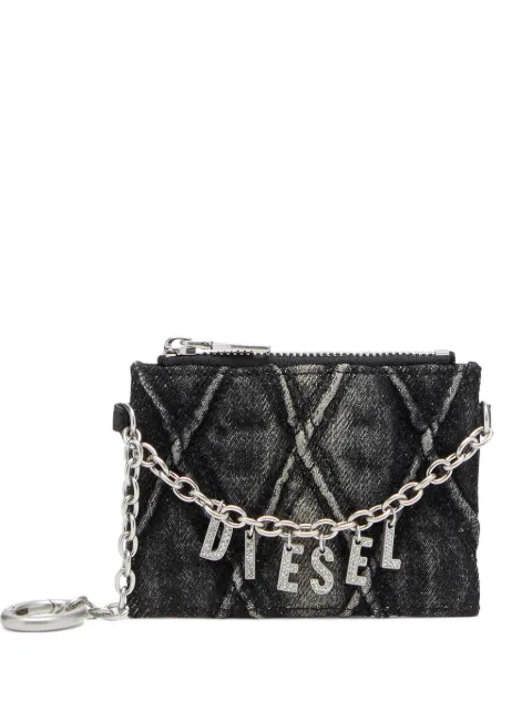 Diesel card holder with chain and zip coin pocket Grey X10584P6330