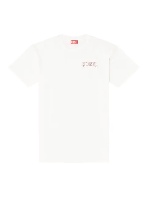 Diesel regular cotton T-shirt with Diesel embroidery White A220060PLAT