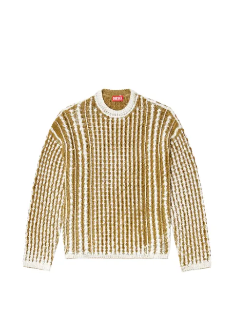 Diesel reverse-print cable-knit jumper Brown A214250GFCN