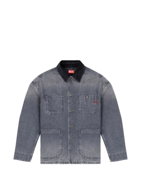 Diesel utility-style denim jacket with contrasting collar Grey A2072609N83