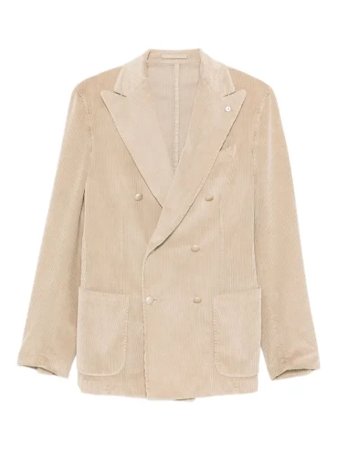 LUIGI BIANCHI MANTOVA double-breasted corduroy blazer Neutrals 555022852