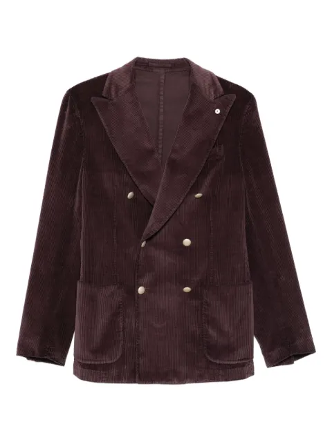 LUIGI BIANCHI MANTOVA double-breasted corduroy blazer Brown 555012852