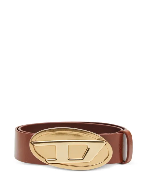 Diesel 4 cm leather belt with Oval D plaque Brown X10430P8788