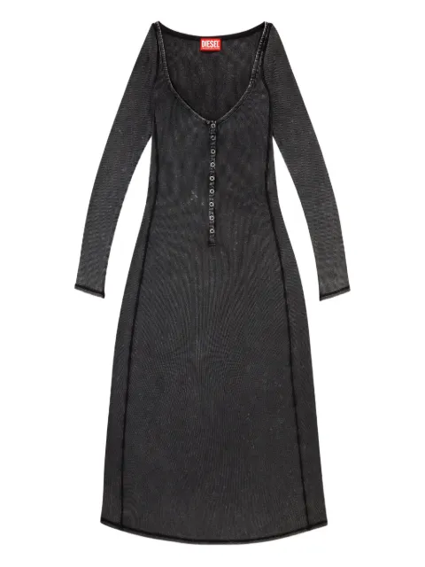 Diesel midi dress in faded ribbed jersey Grey A209630DCCQ
