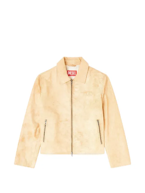 Diesel L-Amar-A-Fem-S1 embossed-logo leather jacket Neutrals A218950AJFV