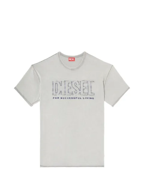 Diesel T-shirt with appliqué logo and raw edge Grey A210410KMAH