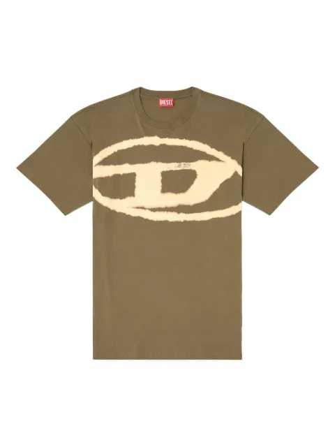 Diesel T-shirt with bleached Oval D logo Green A148720QKAS