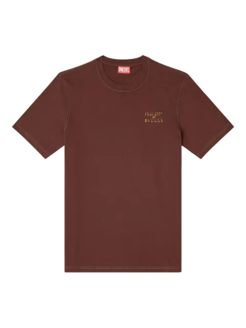 Diesel regular cotton T-shirt with puff print Brown A209620QIAM