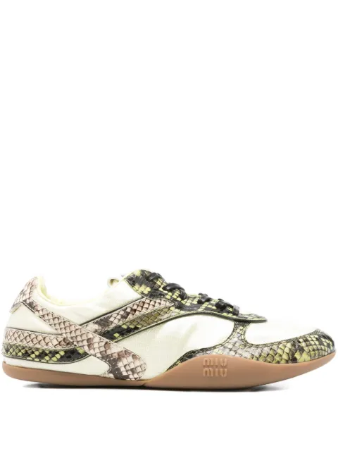 Miu Miu snakeskin-effect panelled sneakers Yellow 5E428E3ZL4F084U