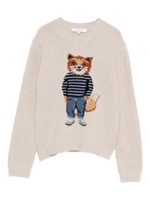 Maison Kitsuné fox-motif sweater Neutrals PW00812KH0002