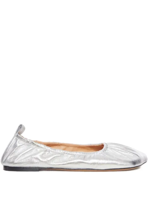 Niccolò Pasqualetti Obliqua metallic-effect ballet flats Silver NP07F003LEAM
