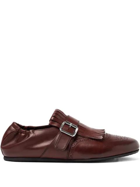 Scarosso Julian fringed buckled monk shoes Brown JULIANLOAFCOGCALF