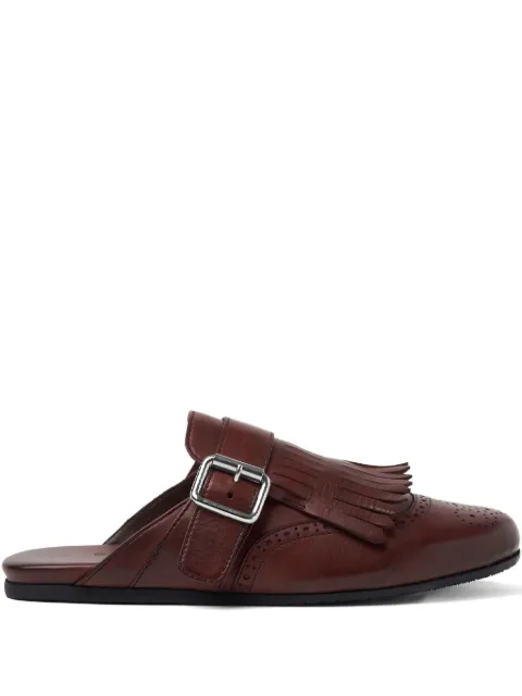 Scarosso Gemma fringed mules Brown GEMMAMULECOGCALF