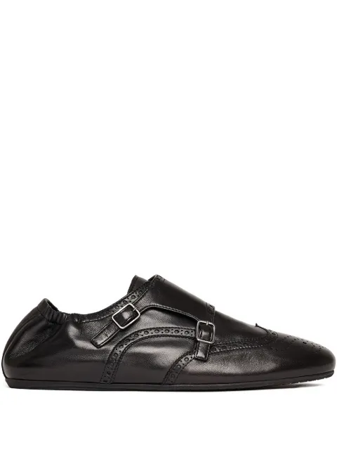 Scarosso Johnny buckled brogue monk shoes Black JOHNNYLOAFBLACALF