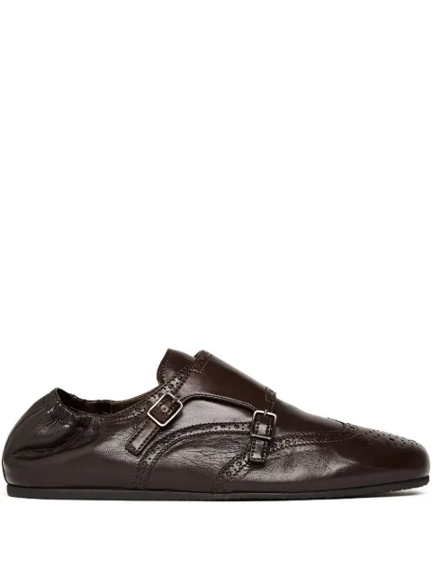 Scarosso Johnny buckled brogue monk shoes Brown JOHNNYLOAFDBRCALF