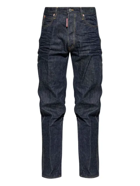 DSQUARED2 button fastening ruched trousers Blue S71LB1626S30485