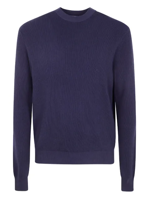 People Of Shibuya ribbed crew-neck sweater Blue OTSUSHINECONI
