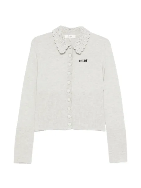 Chloé logo-knit cardigan Grey CH26SMC0353000